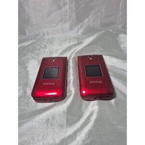 Greatcall Lively Jitterbug Flip 2 Cell Phone Alcatel 4043S Red UNTESTED LOT OF 2